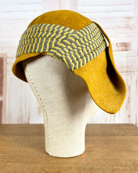 Rare Mustard Yellow Late 1920s / Early 1930s Hat