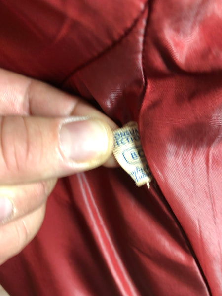 Fabulous Late 1940s / Early 1950s Red Collarless Boucle Coat