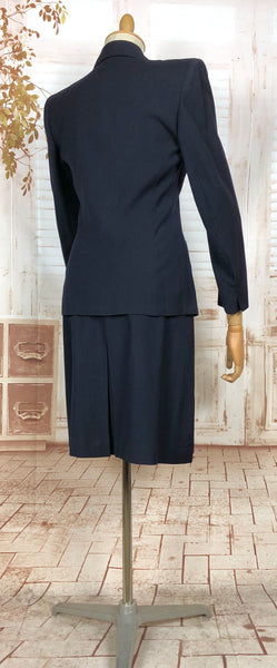 RESERVED FOR AUGGIE - Classic Navy Blue 1940s Suit With Dagger Collar