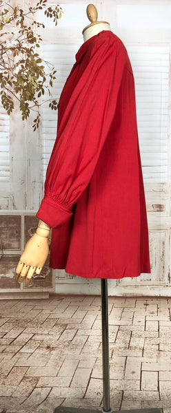 Fabulous Original 1940s Vintage Lipstick Red Gabardine Swing Coat