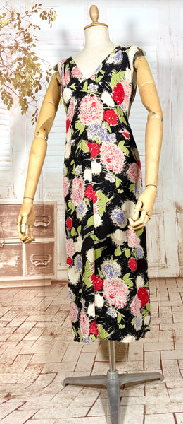 Incredible Late 1920s / Early 1930s Floral Silk Slip Dress