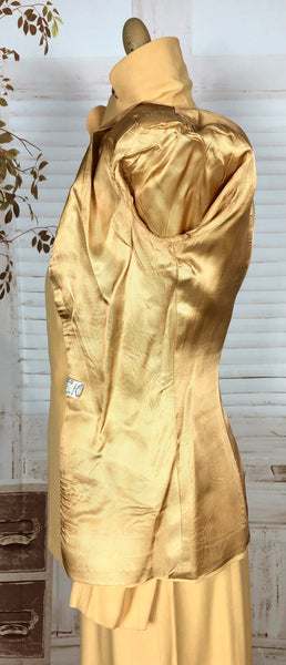 Exquisite Mustard Yellow 1940s Skirt Suit Petite