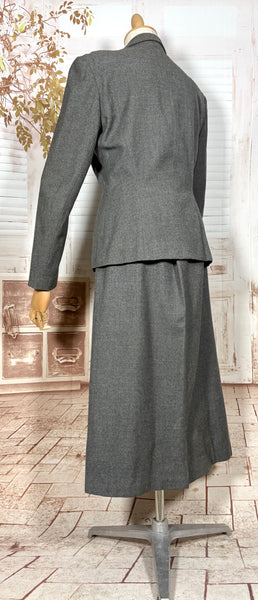Fabulous Grey 1930s Double Breasted Skirt Suit