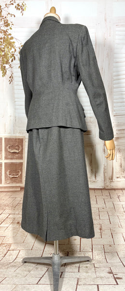 Fabulous Grey 1930s Double Breasted Skirt Suit