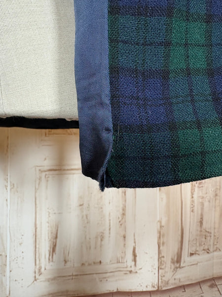 Green and Blue Tartan Plaid 1940s Blazer