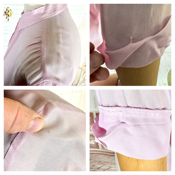 Lilac 1940s Pin Tuck Blouse By Bourne & Hollingsworth