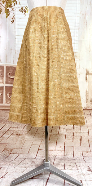 Unusual Late 1940s / Early 1950s Woven Hemp / Raffia Summer Skirt - French Couture