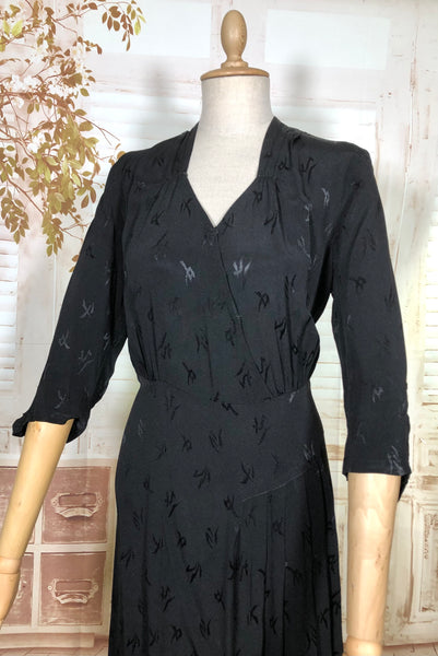 Classic Early 1940s Black Cocktail Dress