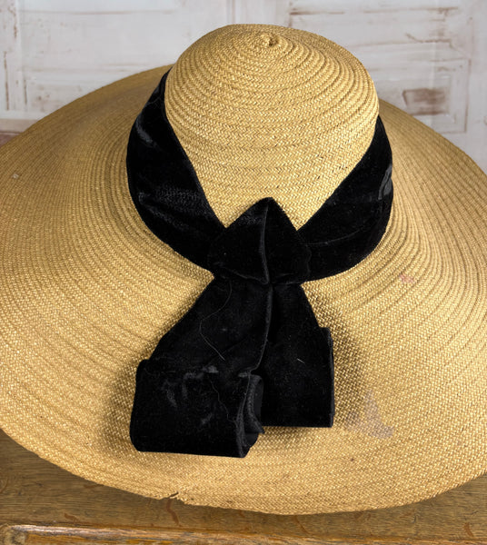 Huge Late 1930s / Early 1940s Straw Sun Hat