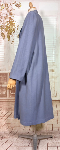 Rare Volup 1940s Periwinkle Lilac Clutch Coat With Soutache Embroidery