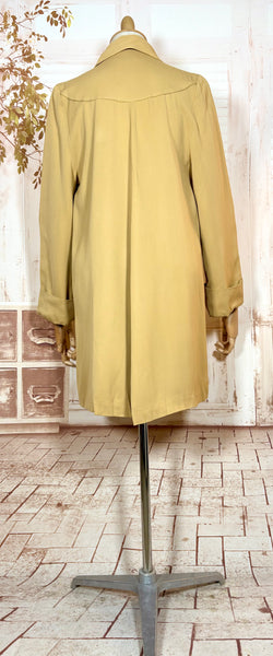 Fabulous Mustard Yellow 1940s Gabardine Swing Coat