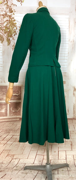 Stunning Original Late 1940s Vintage Forest Green New Look Suit