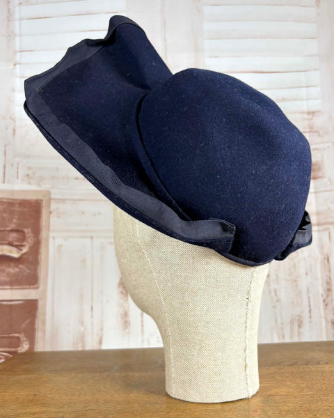 Fabulous Navy Blue 1940s Halo Hat