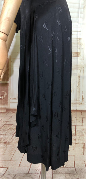Classic Early 1940s Black Cocktail Dress