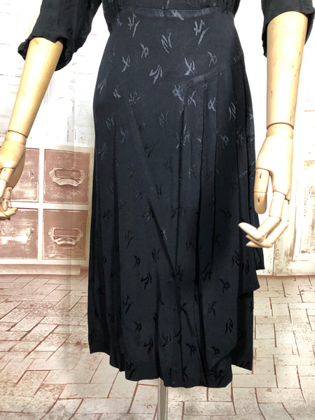 Classic Early 1940s Black Cocktail Dress
