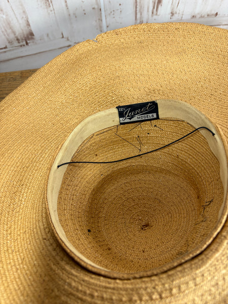 Huge Late 1930s / Early 1940s Straw Sun Hat