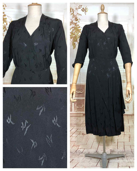 Classic Early 1940s Black Cocktail Dress