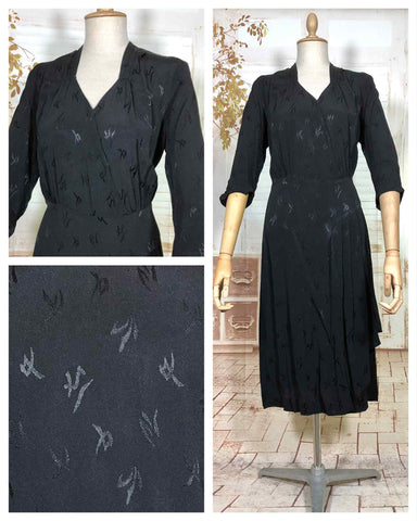 Classic Early 1940s Black Cocktail Dress