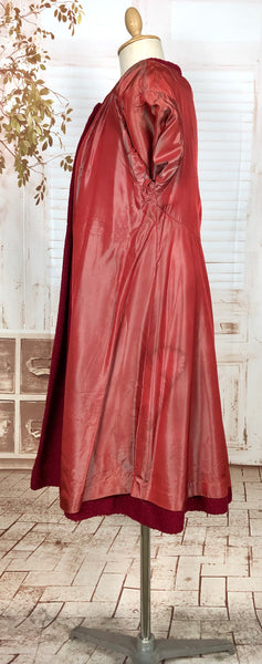 Fabulous Late 1940s / Early 1950s Red Collarless Boucle Coat