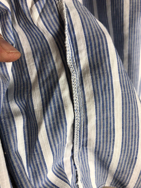 Wonderful Original 1940s Vintage Blue And White Striped Summer Blouse