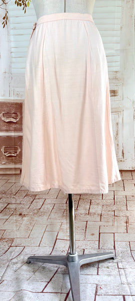 Exquisite Pale Pink Late 1930s / Early 1940s Summer Suit With Soutache Details