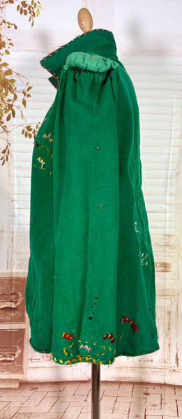 Amazing 1940s Green Mexican Tourist Jacket