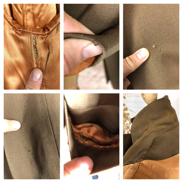 Wonderful 1940s Milk Chocolate Brown Gabardine Coat