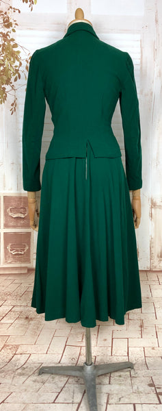 Stunning Original Late 1940s Vintage Forest Green New Look Suit