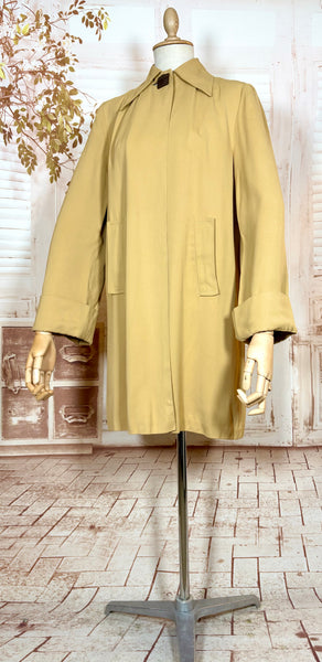 Fabulous Mustard Yellow 1940s Gabardine Swing Coat