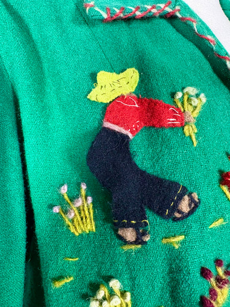 Amazing 1940s Green Mexican Tourist Jacket