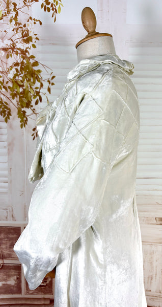 Exquisite Late 1920s / Early 1930s Off White Silk Velvet Opera Coat