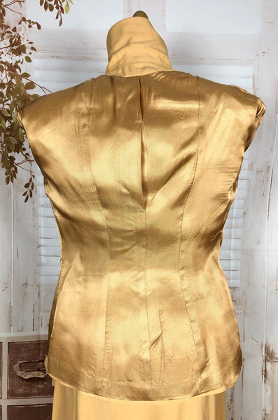 Exquisite Mustard Yellow 1940s Skirt Suit Petite