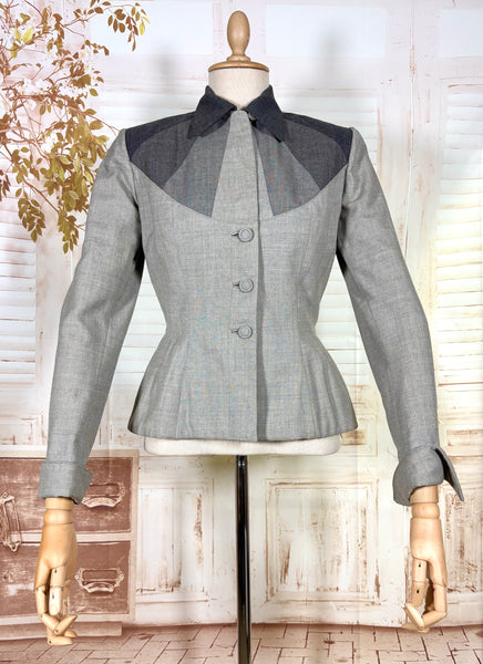 Iconic 1950s Grey Lilli Ann Blazer | Blade Runner Style