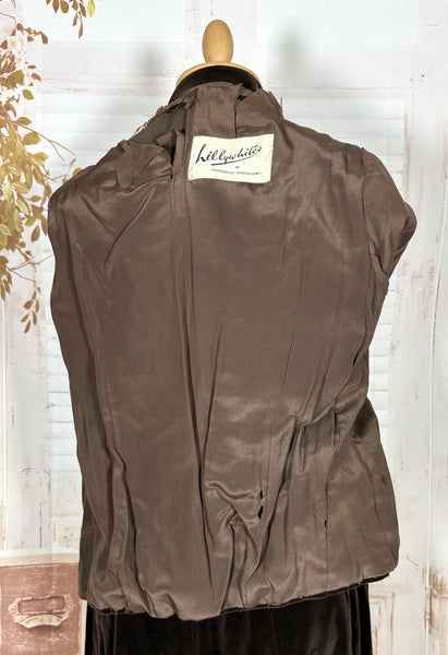 Unusual Chocolate Brown Velvet Late 1930s / Early 1940s Ski Sport Suit With Zip Front