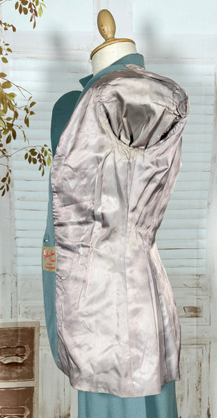 Exceptional Duck Egg Blue Tiered 1940s Suit