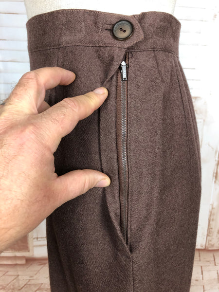 Gorgeous Milk Chocolate Brown 1940s Skirt Suit - Made in California