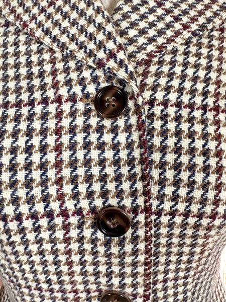 1940s Peck & Peck Houndstooth Scottish Wool Skirt Suit