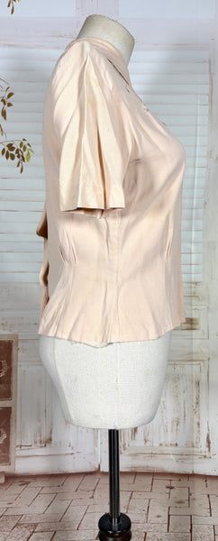 1940s Blush Pink Arrow Detail Blouse