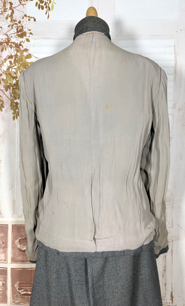 Fabulous Grey 1930s Double Breasted Skirt Suit