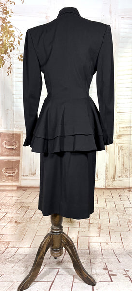 Exceptional Rare 1940s Black Label Lilli Ann Suit - Femme Fatale