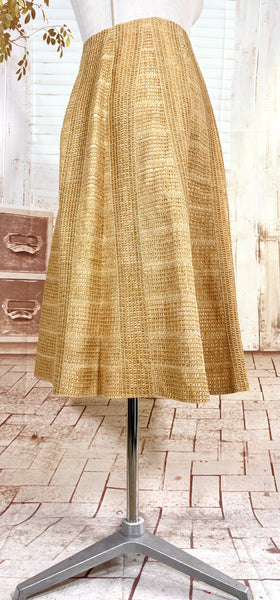 Unusual Late 1940s / Early 1950s Woven Hemp / Raffia Summer Skirt - French Couture