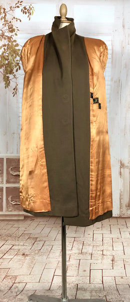 Wonderful 1940s Milk Chocolate Brown Gabardine Coat