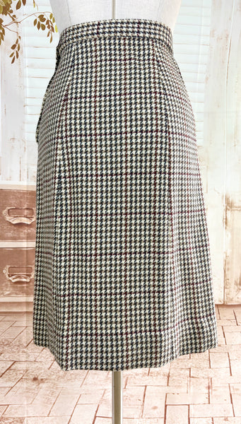 1940s Peck & Peck Houndstooth Scottish Wool Skirt Suit