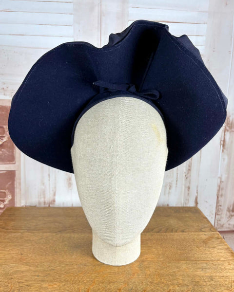 Fabulous Navy Blue 1940s Halo Hat