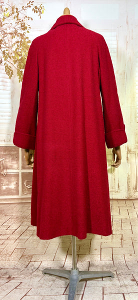 Lipstick Red Late 1940s / Early 1950s Volup Swing Coat By Rothmoor