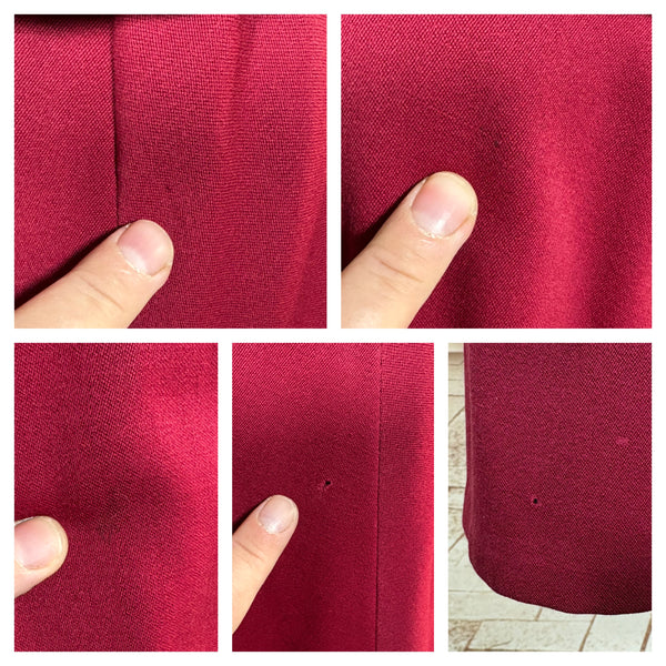 Fabulous Burgundy Red Double Breasted 1940s Skirt Suit