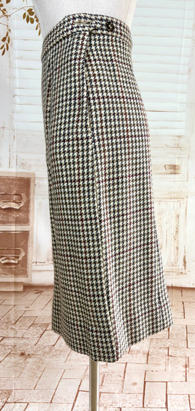 1940s Peck & Peck Houndstooth Scottish Wool Skirt Suit
