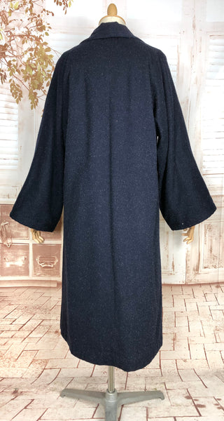 Incredible 1950s Volup Navy Blue Lilli Ann Swing Coat With Huge Sleeves