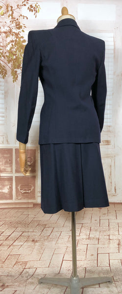 RESERVED FOR AUGGIE - Classic Navy Blue 1940s Suit With Dagger Collar
