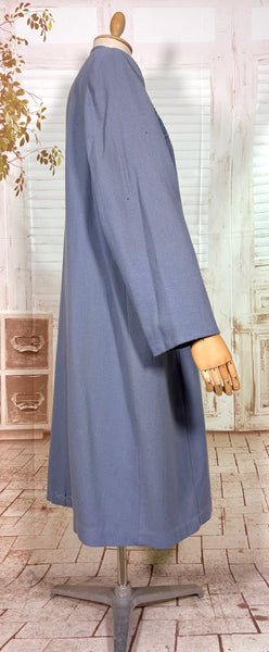 Rare Volup 1940s Periwinkle Lilac Clutch Coat With Soutache Embroidery